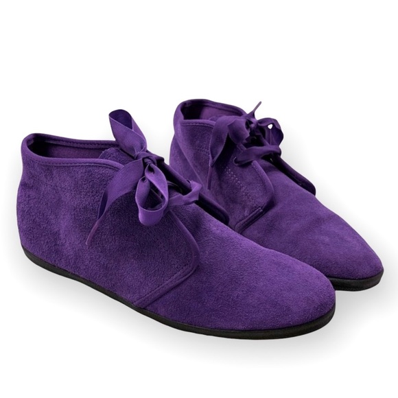 VTG 80s Keds Purple Suede Chukka Ankle Booties - Picture 1 of 16